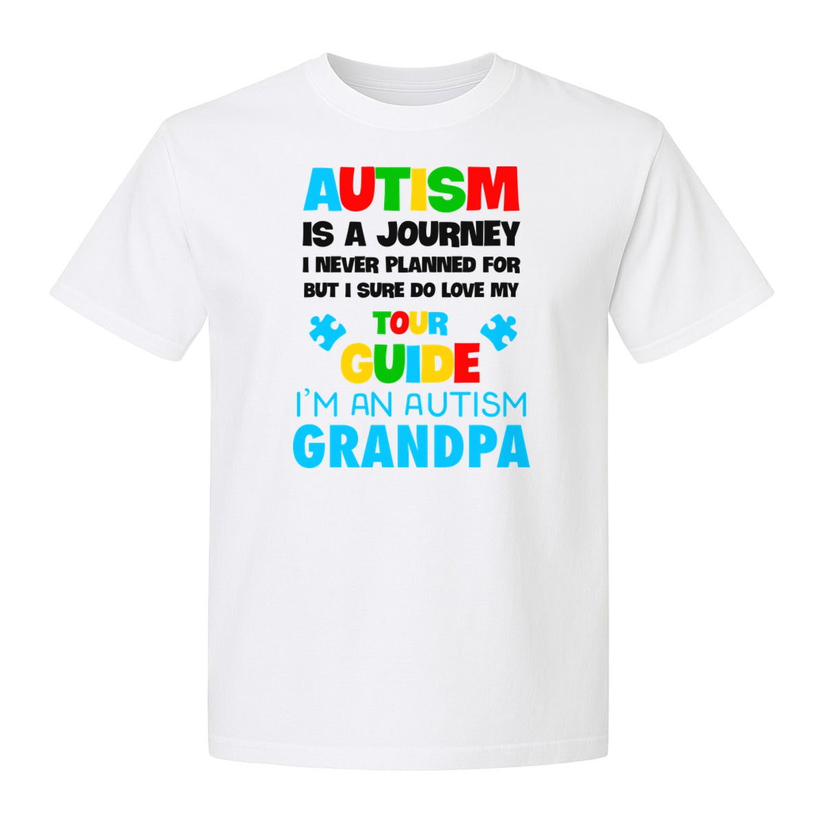 Autism Grandpa T-Shirt, Tour Guide Neurodiversity Awareness Design for Grandfathers