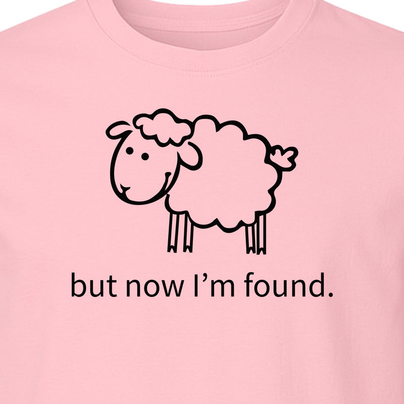 Christian T-Shirt, Cute Lamb But Now I'm Found Faith Design for Easter and Mother's Day