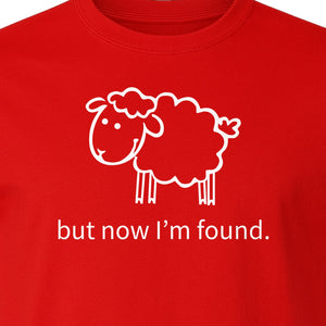 Christian T-Shirt, Cute Lamb But Now I'm Found Faith Design for Easter and Mother's Day