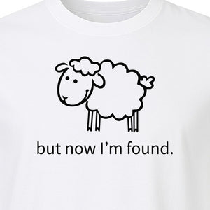Christian T-Shirt, Cute Lamb But Now I'm Found Faith Design for Easter and Mother's Day