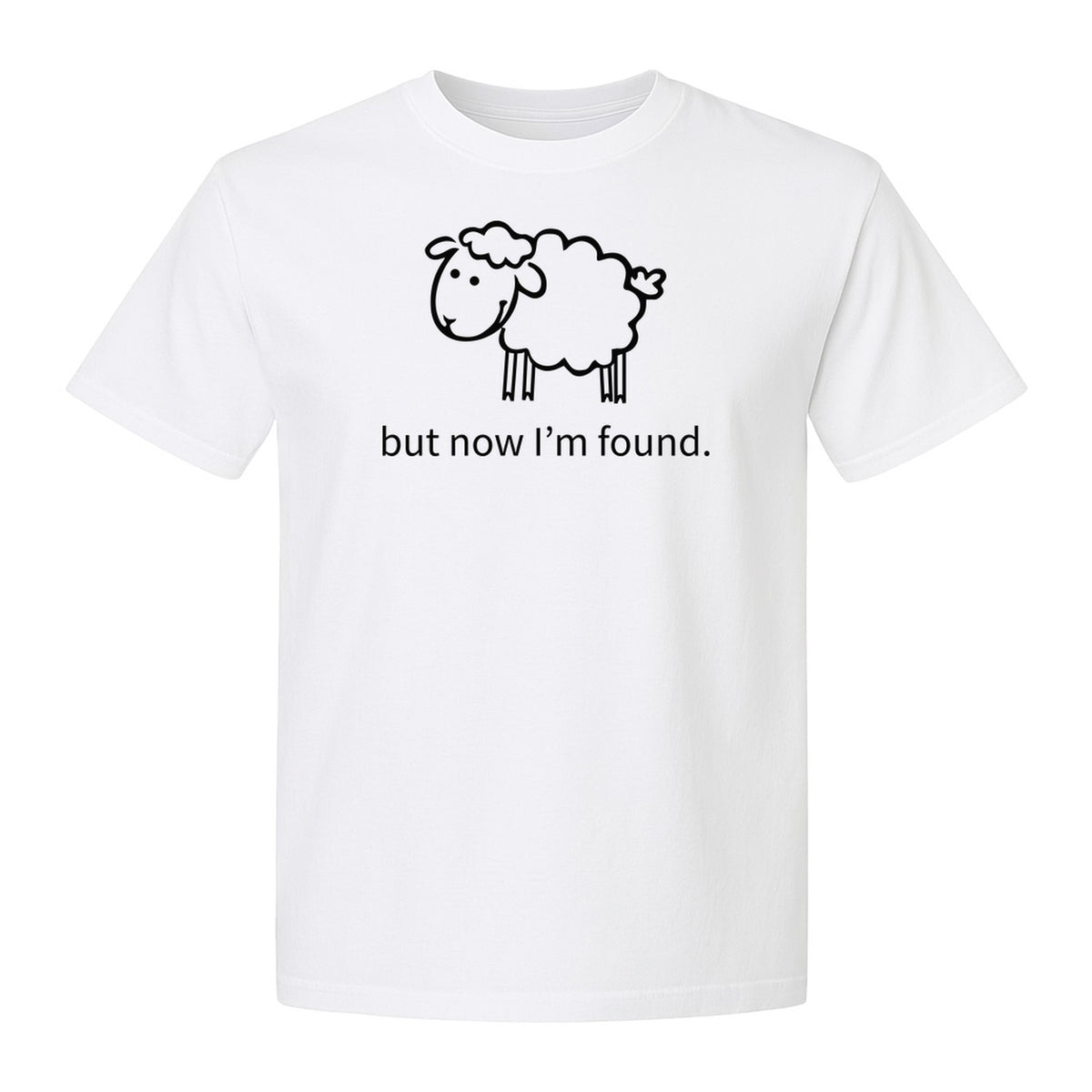 Christian T-Shirt, Cute Lamb But Now I'm Found Faith Design for Easter and Mother's Day