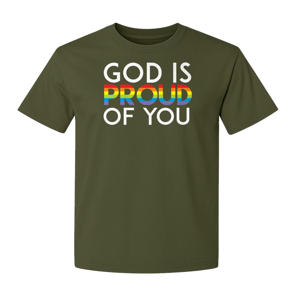 God Is Proud of You T-Shirt, Rainbow Faith Message for LGBTQ Support and Pride Month