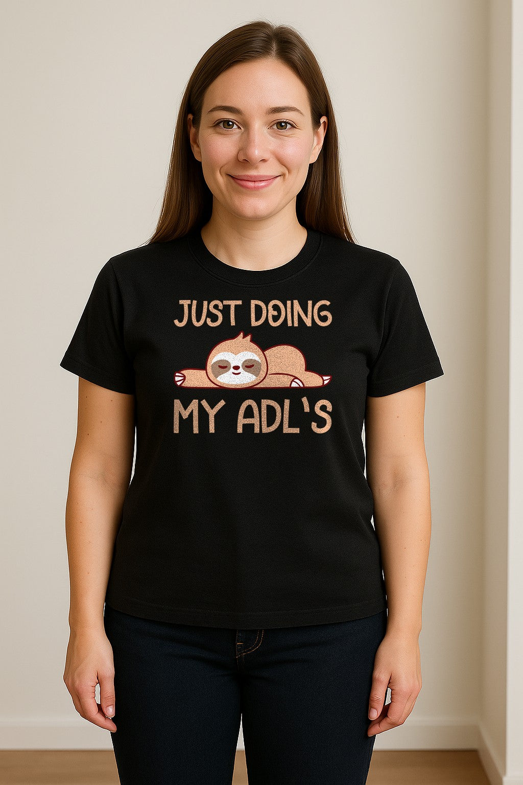 Occupational Therapy T-Shirt, Just Doing My ADL's Sloth Graphic for Therapists, OT Students and Clinicians