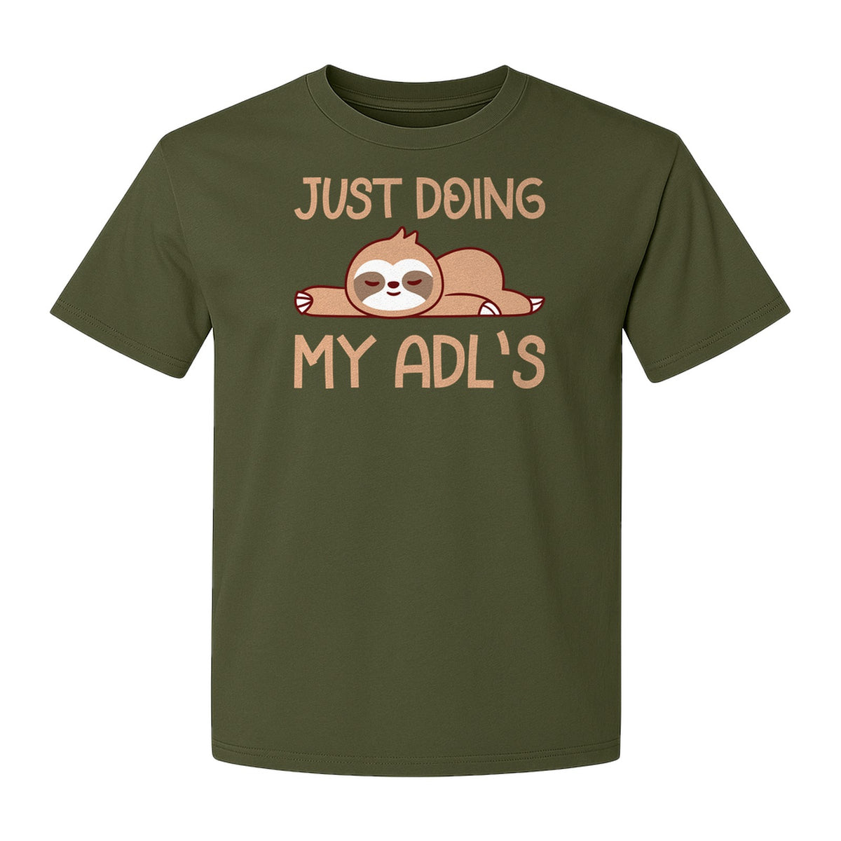 Occupational Therapy T-Shirt, Just Doing My ADL's Sloth Graphic for Therapists, OT Students and Clinicians