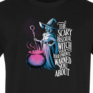 Bisexual Witch T-Shirt, Spooky Pride Graphic for Halloween and LGBTQ+ Adults