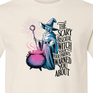 Bisexual Witch T-Shirt, Spooky Pride Graphic for Halloween and LGBTQ+ Adults