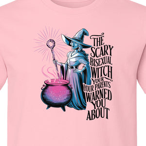 Bisexual Witch T-Shirt, Spooky Pride Graphic for Halloween and LGBTQ+ Adults