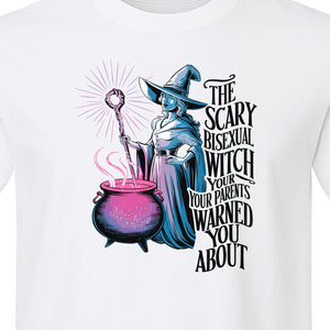 Bisexual Witch T-Shirt, Spooky Pride Graphic for Halloween and LGBTQ+ Adults