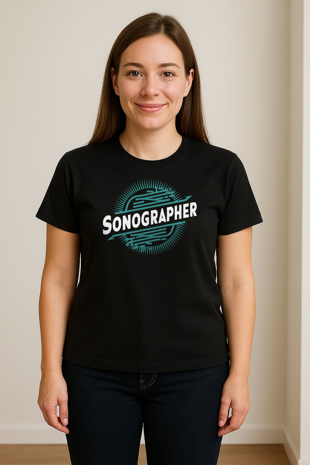 Sonographer T-Shirt, Ultrasound Heartbeat Graphic Tee for Medical Imaging Tech Gifts