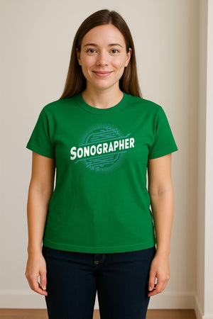 Sonographer T-Shirt, Ultrasound Heartbeat Graphic Tee for Medical Imaging Tech Gifts