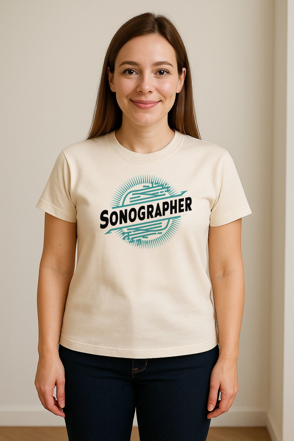 Sonographer T-Shirt, Ultrasound Heartbeat Graphic Tee for Medical Imaging Tech Gifts