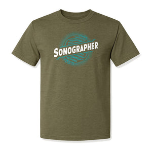Sonographer T-Shirt, Ultrasound Heartbeat Graphic Tee for Medical Imaging Tech Gifts