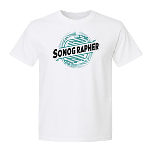 Sonographer T-Shirt, Ultrasound Heartbeat Graphic Tee for Medical Imaging Tech Gifts