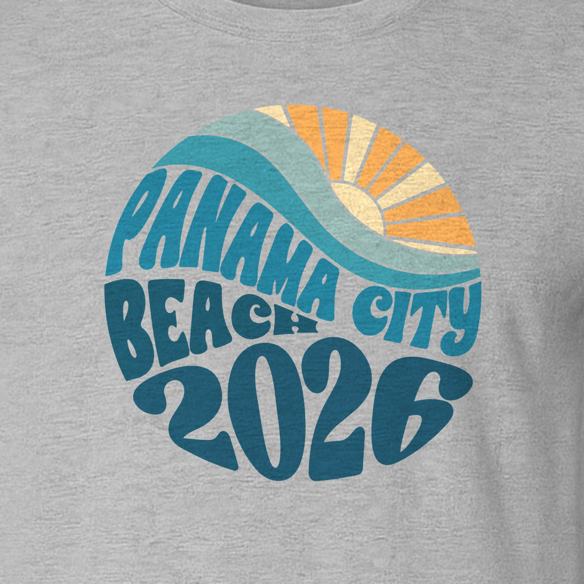 Panama City Beach 2026 T-Shirt, Retro Wave and Sun Vacation Tee for Family Trip Memories