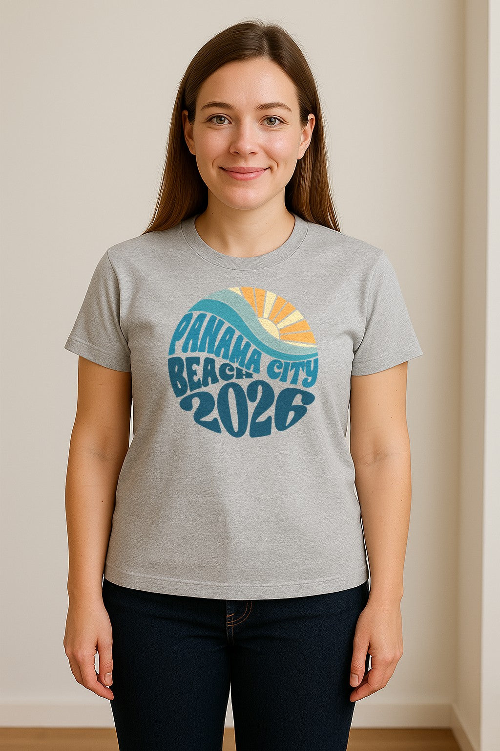 Panama City Beach 2026 T-Shirt, Retro Wave and Sun Vacation Tee for Family Trip Memories