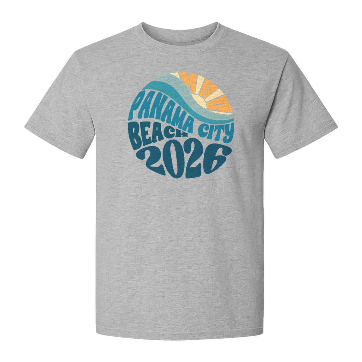 Panama City Beach 2026 T-Shirt, Retro Wave and Sun Vacation Tee for Family Trip Memories