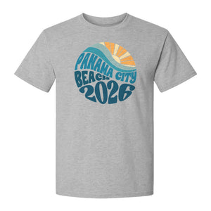 Panama City Beach 2026 T-Shirt, Retro Wave and Sun Vacation Tee for Family Trip Memories