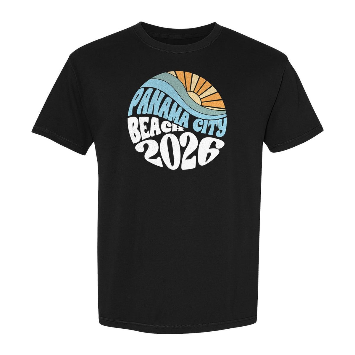 Panama City Beach 2026 T-Shirt, Retro Wave and Sun Vacation Tee for Family Trip Memories