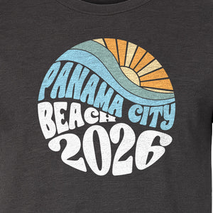 Panama City Beach 2026 T-Shirt, Retro Wave and Sun Vacation Tee for Family Trip Memories