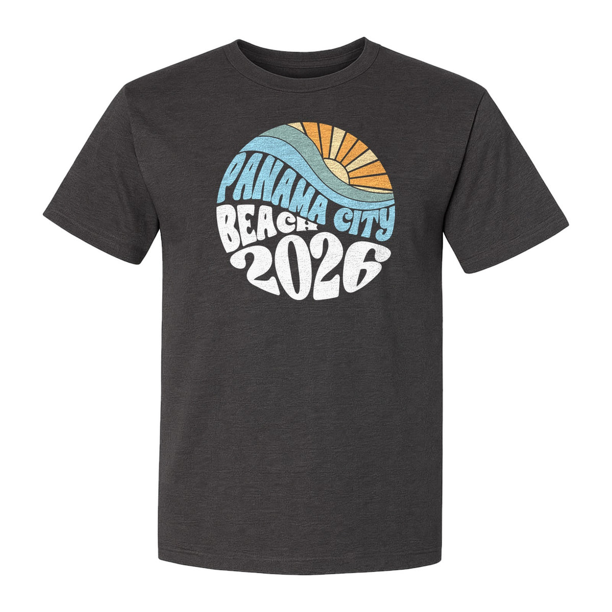 Panama City Beach 2026 T-Shirt, Retro Wave and Sun Vacation Tee for Family Trip Memories