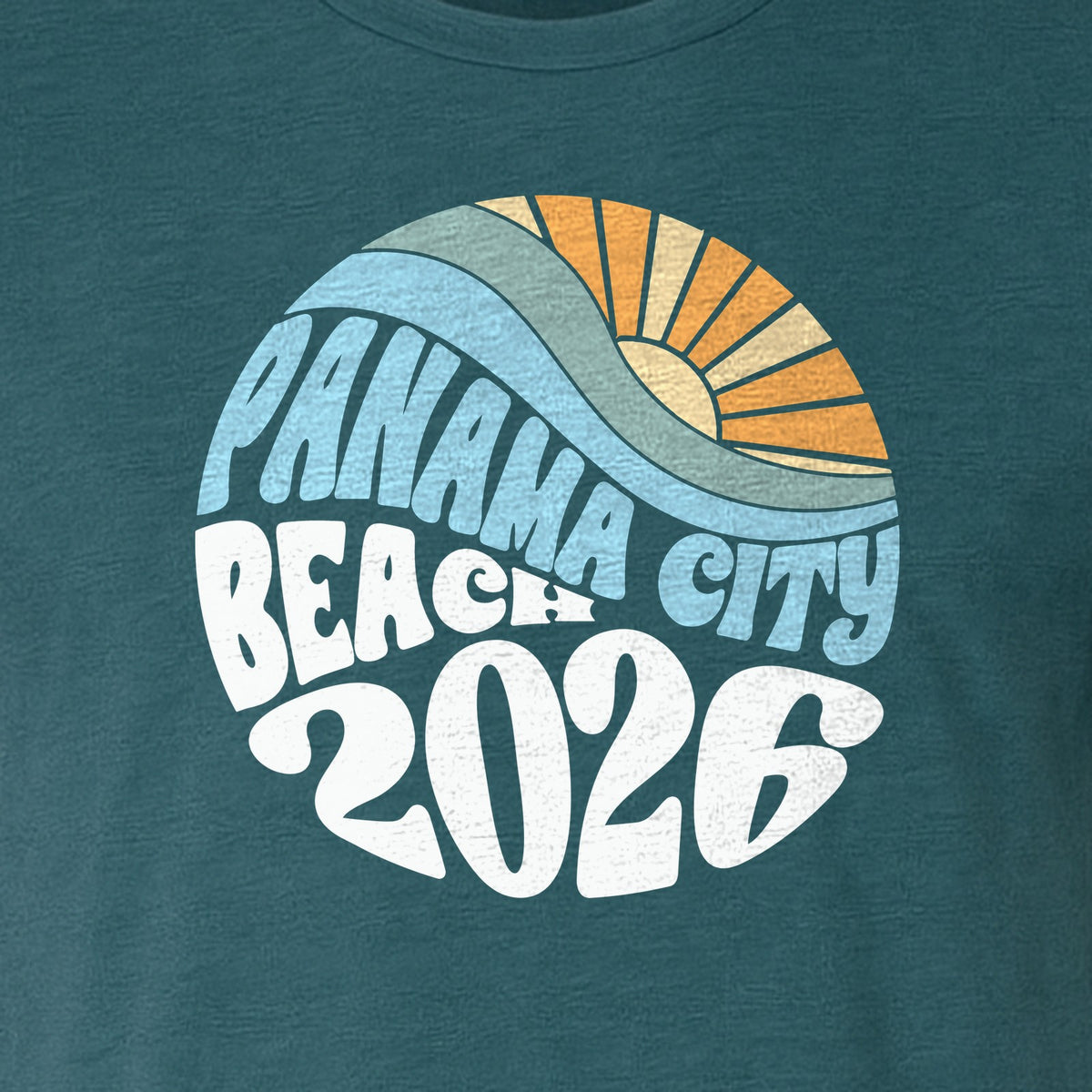 Panama City Beach 2026 T-Shirt, Retro Wave and Sun Vacation Tee for Family Trip Memories