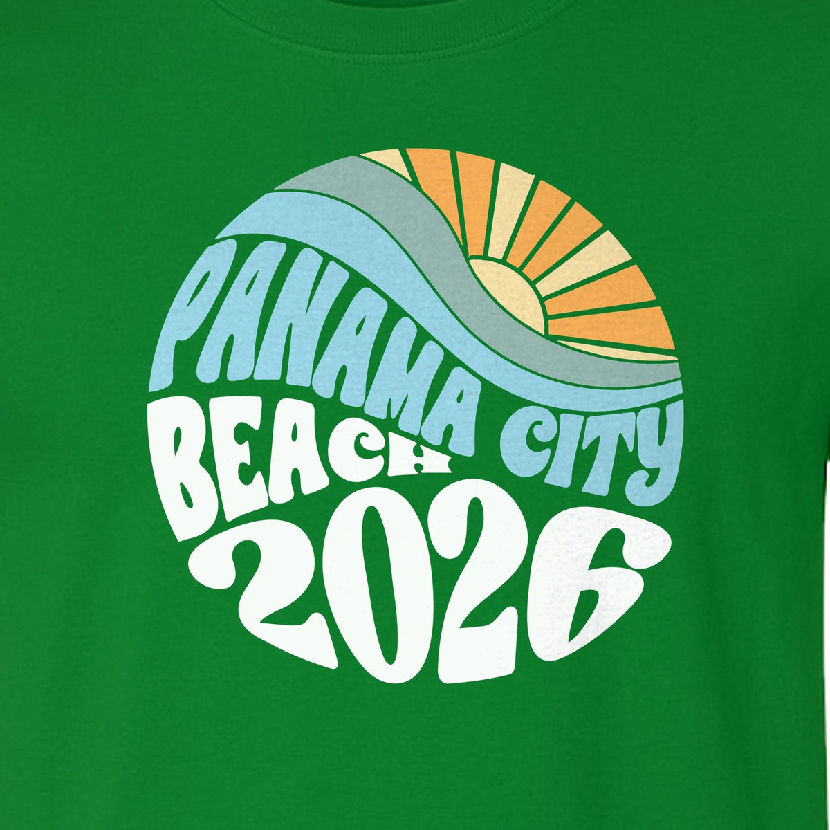 Panama City Beach 2026 T-Shirt, Retro Wave and Sun Vacation Tee for Family Trip Memories