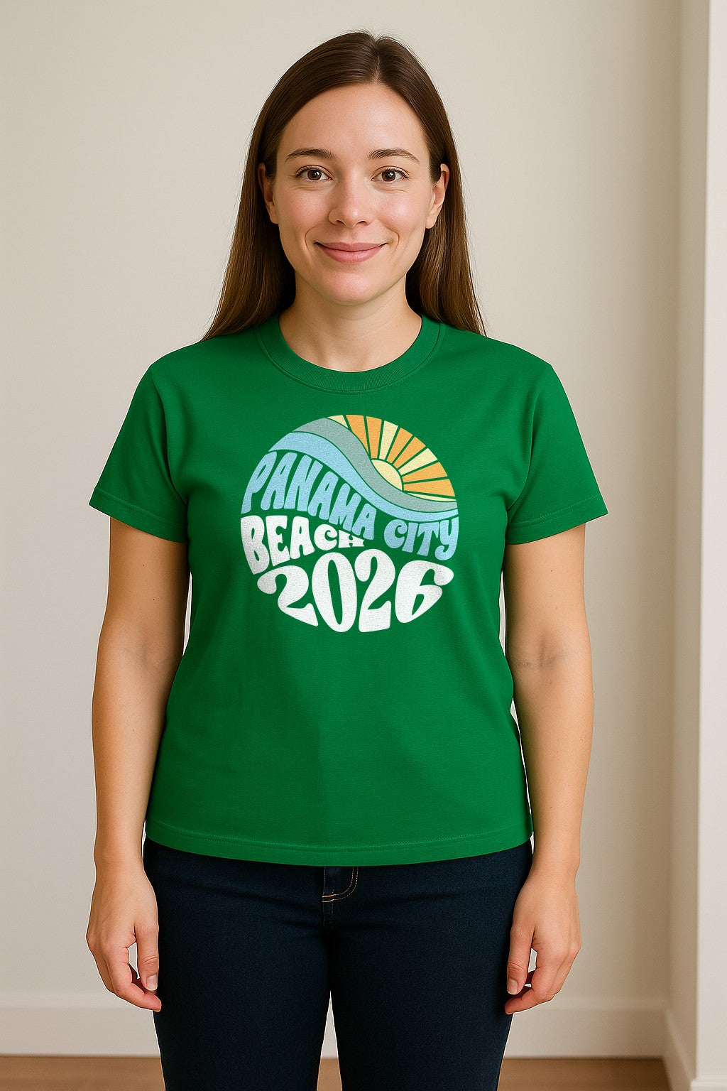 Panama City Beach 2026 T-Shirt, Retro Wave and Sun Vacation Tee for Family Trip Memories
