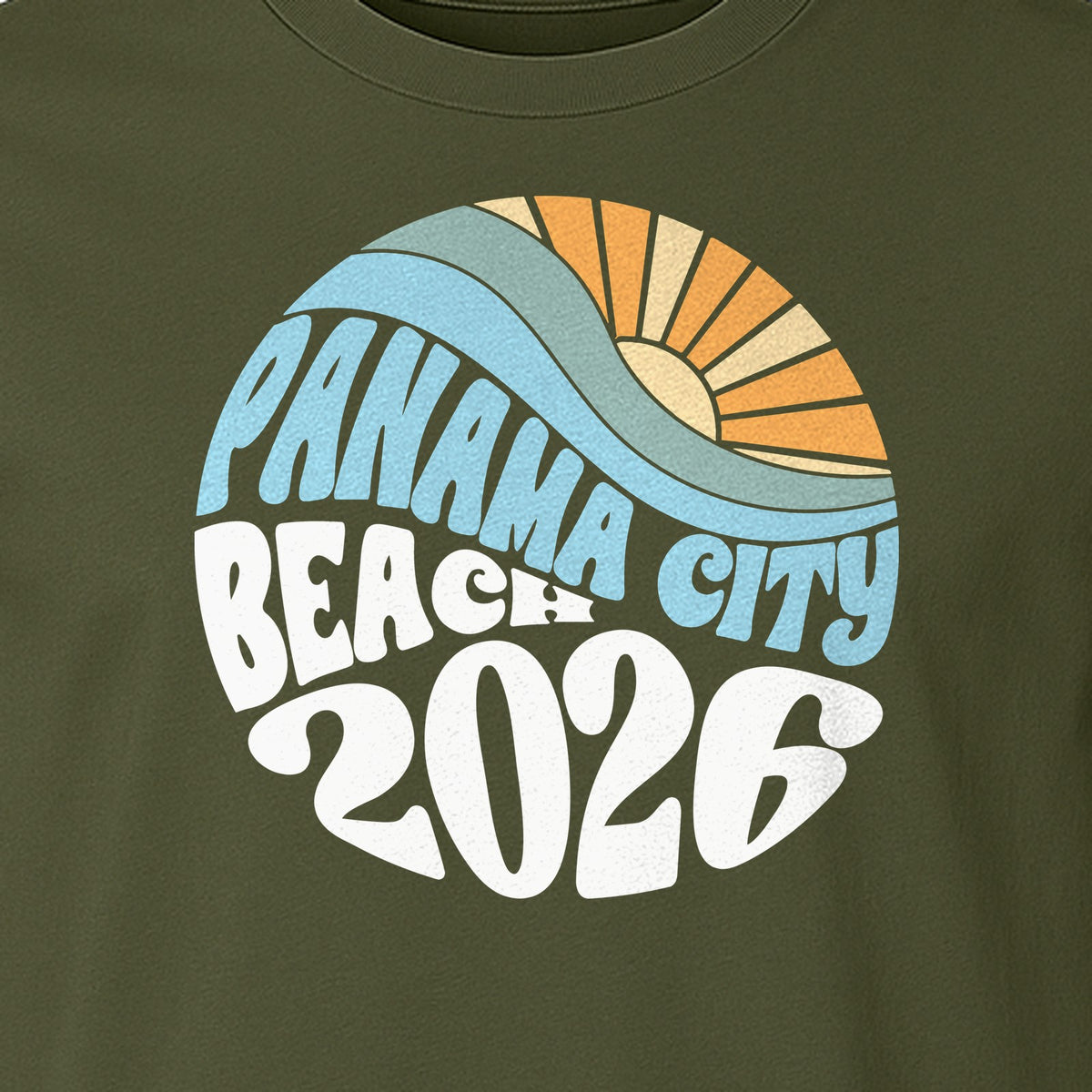 Panama City Beach 2026 T-Shirt, Retro Wave and Sun Vacation Tee for Family Trip Memories