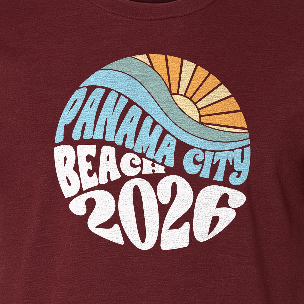 Panama City Beach 2026 T-Shirt, Retro Wave and Sun Vacation Tee for Family Trip Memories