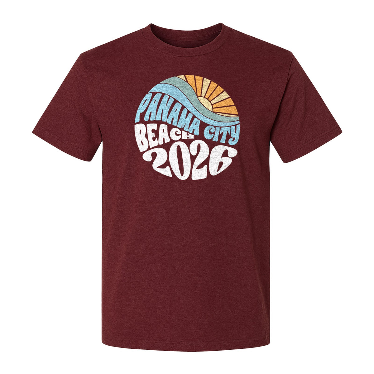 Panama City Beach 2026 T-Shirt, Retro Wave and Sun Vacation Tee for Family Trip Memories