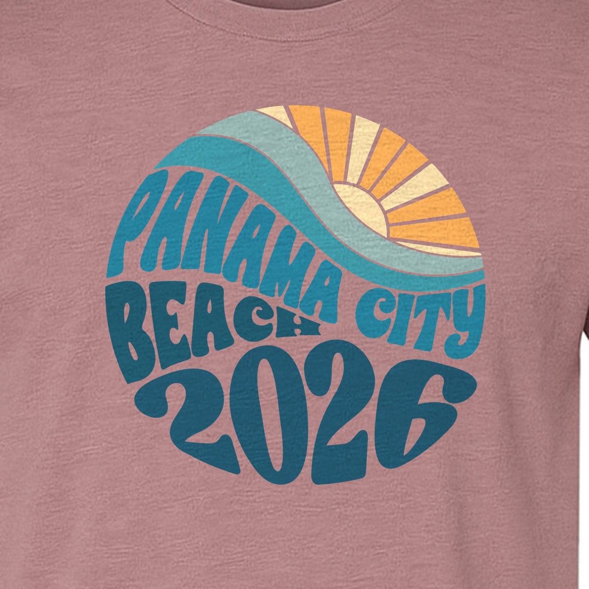 Panama City Beach 2026 T-Shirt, Retro Wave and Sun Vacation Tee for Family Trip Memories