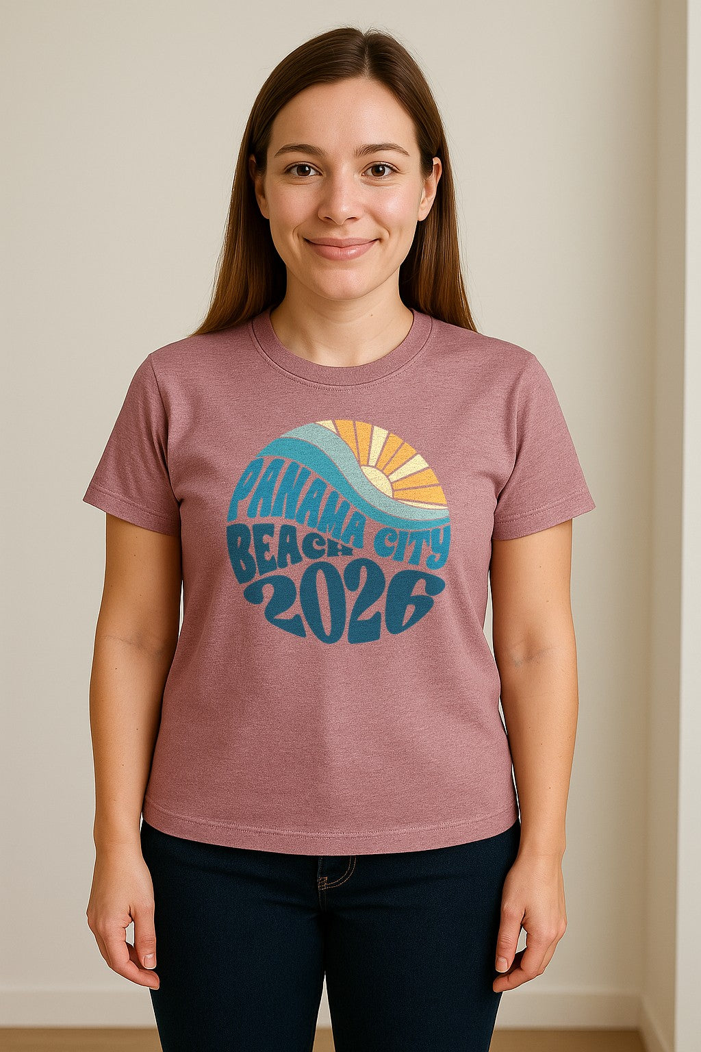 Panama City Beach 2026 T-Shirt, Retro Wave and Sun Vacation Tee for Family Trip Memories