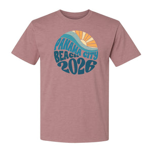 Panama City Beach 2026 T-Shirt, Retro Wave and Sun Vacation Tee for Family Trip Memories