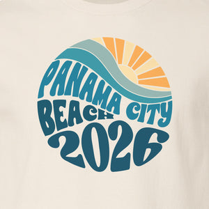 Panama City Beach 2026 T-Shirt, Retro Wave and Sun Vacation Tee for Family Trip Memories