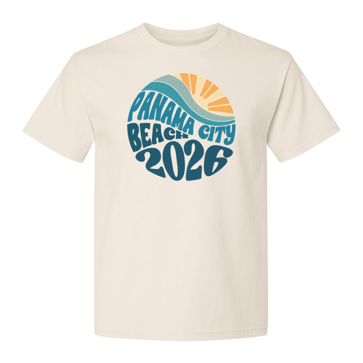 Panama City Beach 2026 T-Shirt, Retro Wave and Sun Vacation Tee for Family Trip Memories