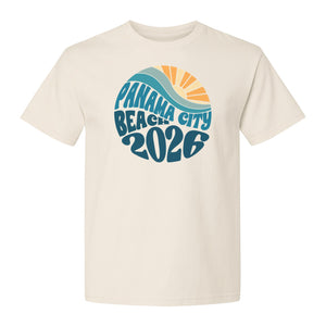 Panama City Beach 2026 T-Shirt, Retro Wave and Sun Vacation Tee for Family Trip Memories