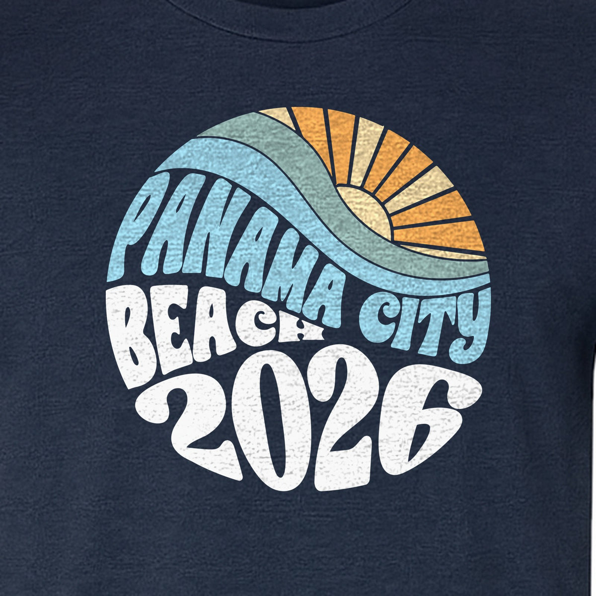 Panama City Beach 2026 T-Shirt, Retro Wave and Sun Vacation Tee for Family Trip Memories