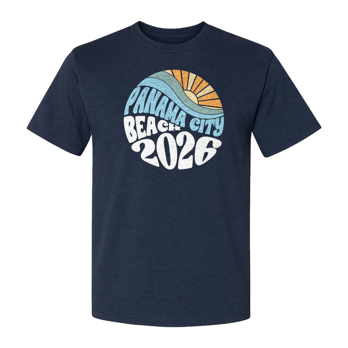 Panama City Beach 2026 T-Shirt, Retro Wave and Sun Vacation Tee for Family Trip Memories