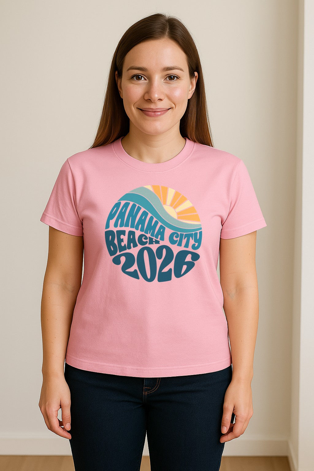 Panama City Beach 2026 T-Shirt, Retro Wave and Sun Vacation Tee for Family Trip Memories