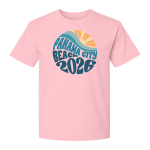 Panama City Beach 2026 T-Shirt, Retro Wave and Sun Vacation Tee for Family Trip Memories