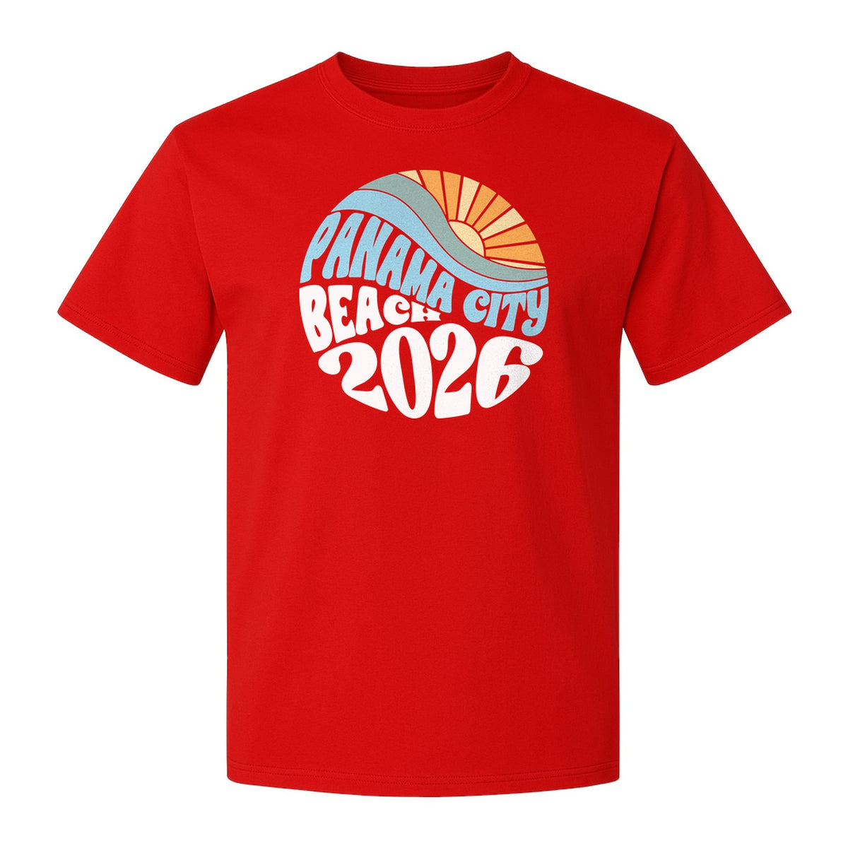 Panama City Beach 2026 T-Shirt, Retro Wave and Sun Vacation Tee for Family Trip Memories