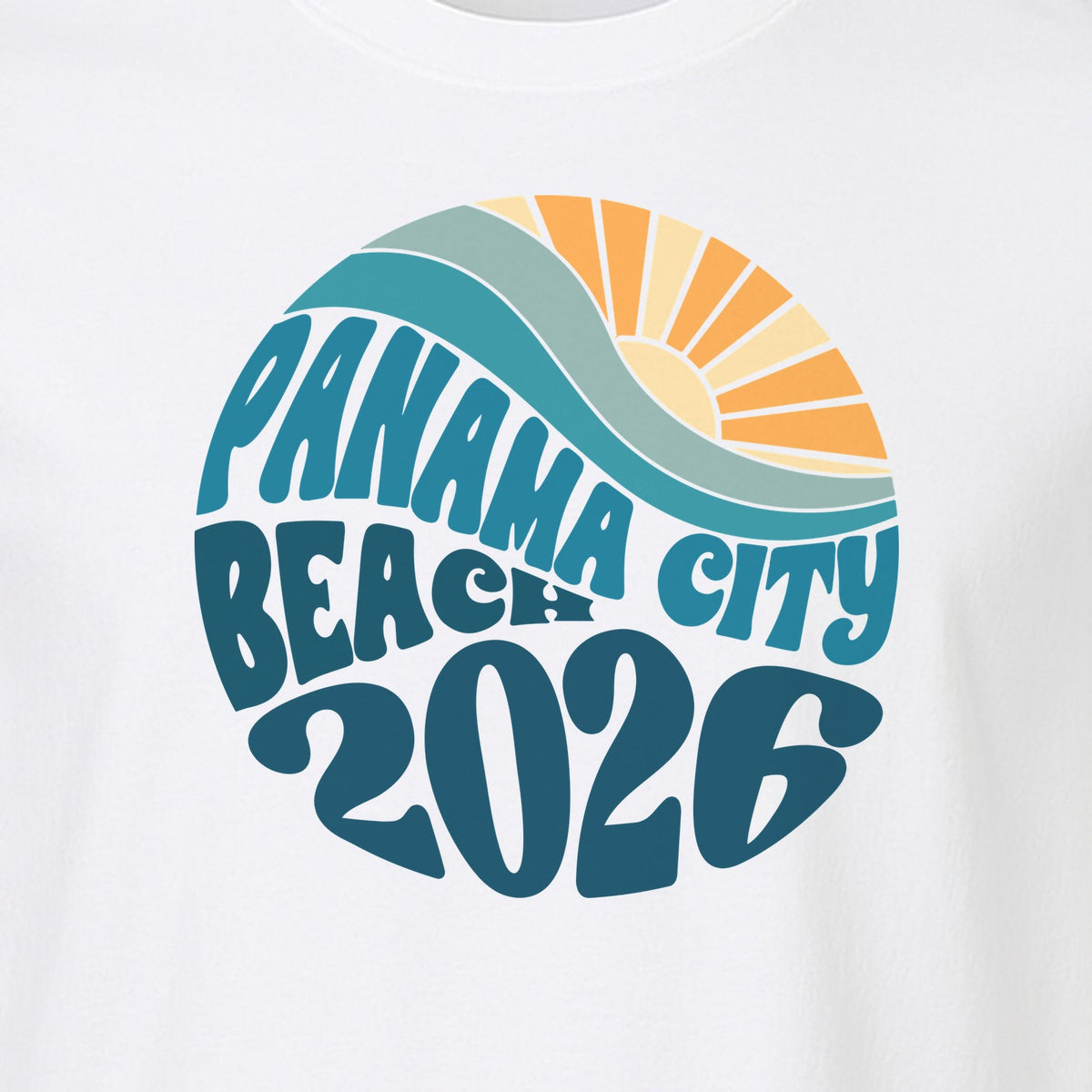 Panama City Beach 2026 T-Shirt, Retro Wave and Sun Vacation Tee for Family Trip Memories