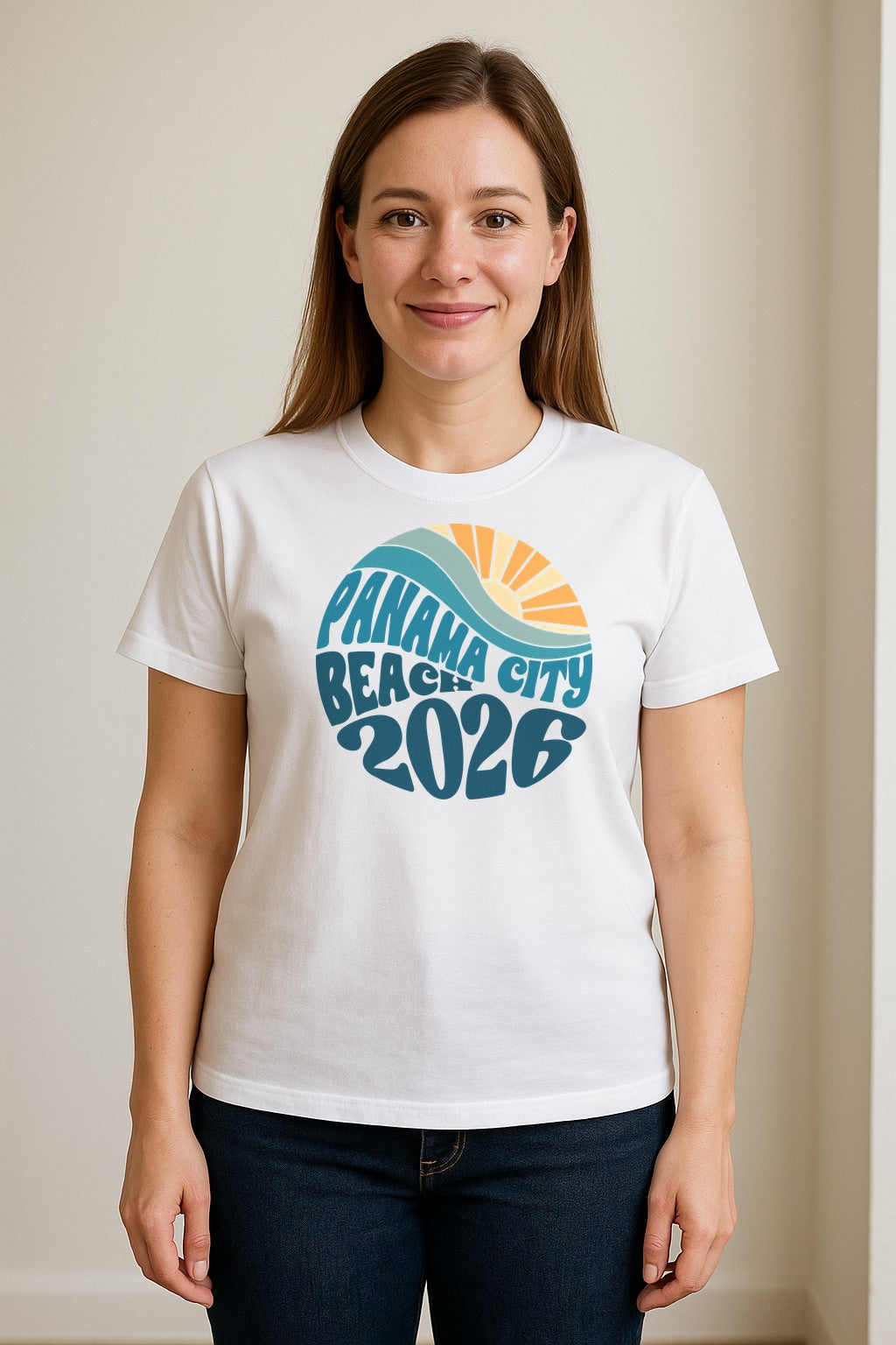 Panama City Beach 2026 T-Shirt, Retro Wave and Sun Vacation Tee for Family Trip Memories