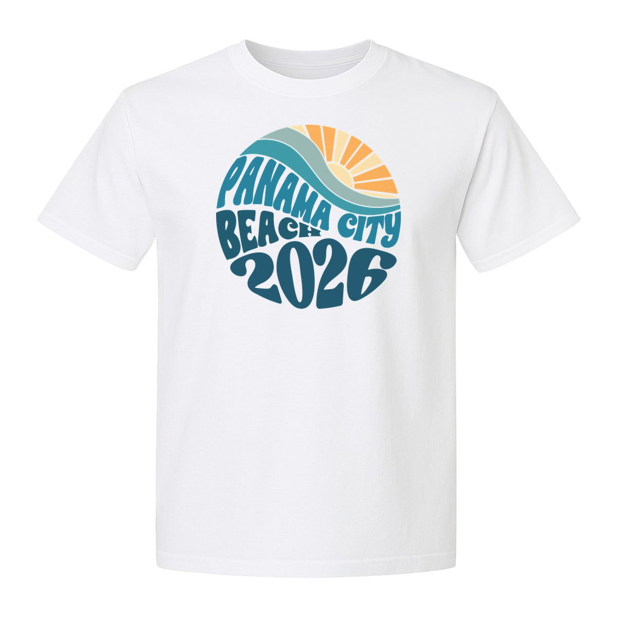 Panama City Beach 2026 T-Shirt, Retro Wave and Sun Vacation Tee for Family Trip Memories