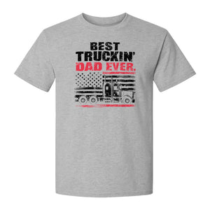 Truckin' Dad T-Shirt, Patriotic Semi Truck Design for Father's Day and Trucker Gifts