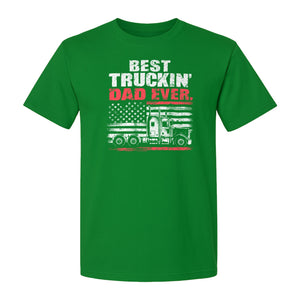 Truckin' Dad T-Shirt, Patriotic Semi Truck Design for Father's Day and Trucker Gifts