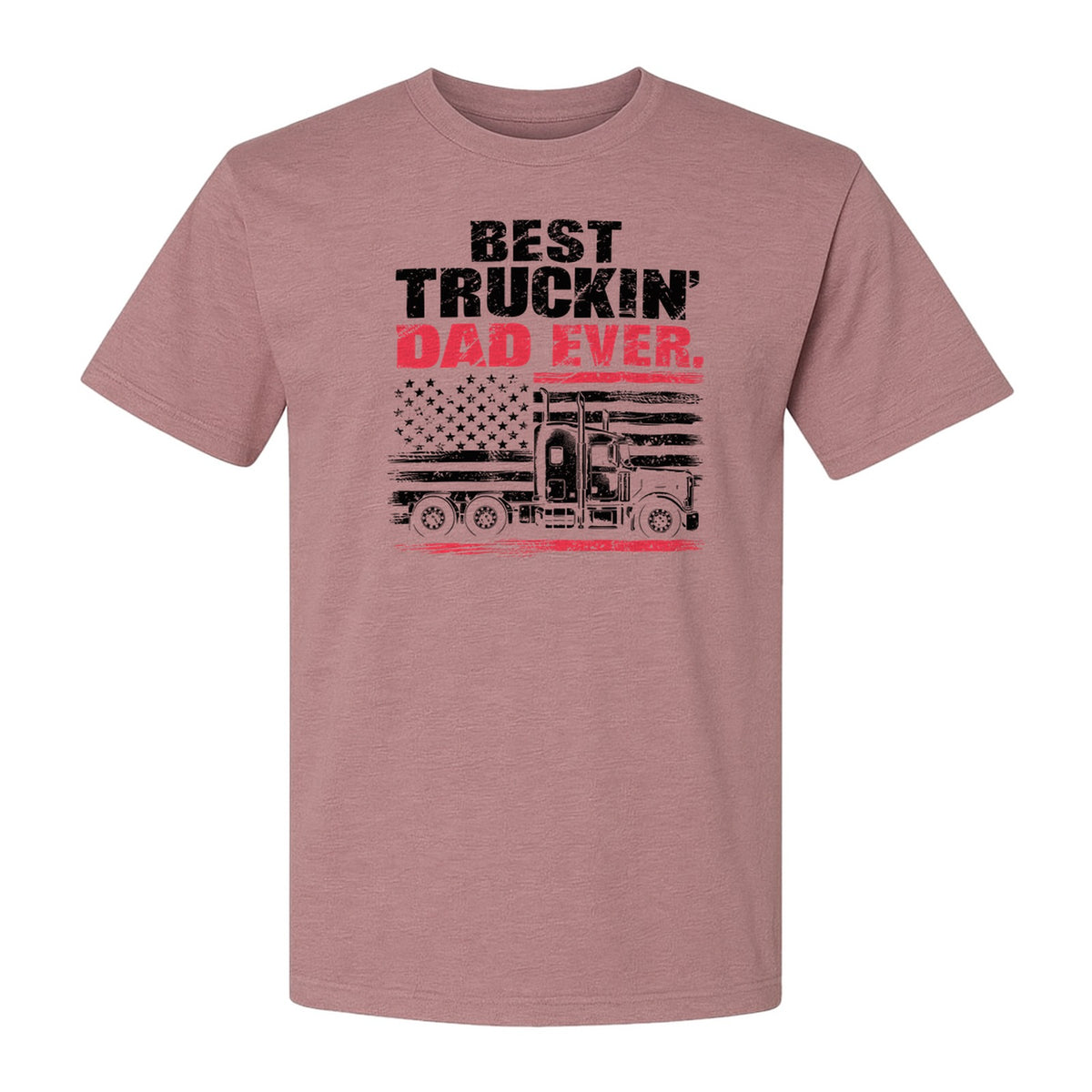 Truckin' Dad T-Shirt, Patriotic Semi Truck Design for Father's Day and Trucker Gifts