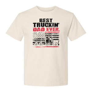 Truckin' Dad T-Shirt, Patriotic Semi Truck Design for Father's Day and Trucker Gifts