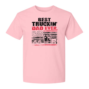 Truckin' Dad T-Shirt, Patriotic Semi Truck Design for Father's Day and Trucker Gifts