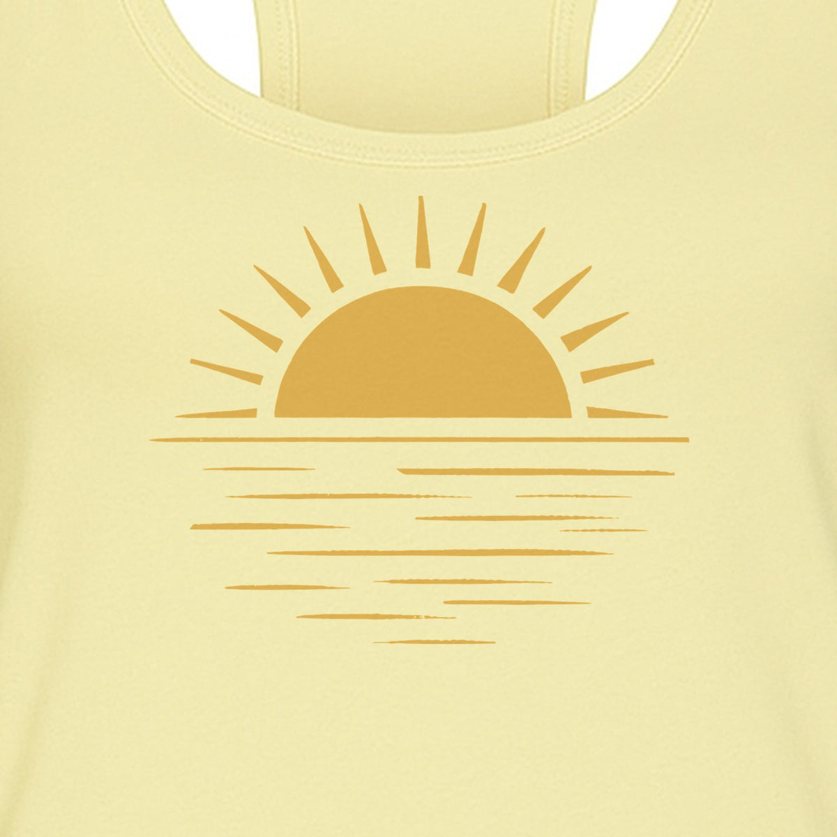Retro Sun Horizon Women's Racerback Tank Top for Beach Days and Summer Vacations